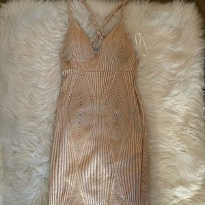 Windsor sparkly blush midi dress